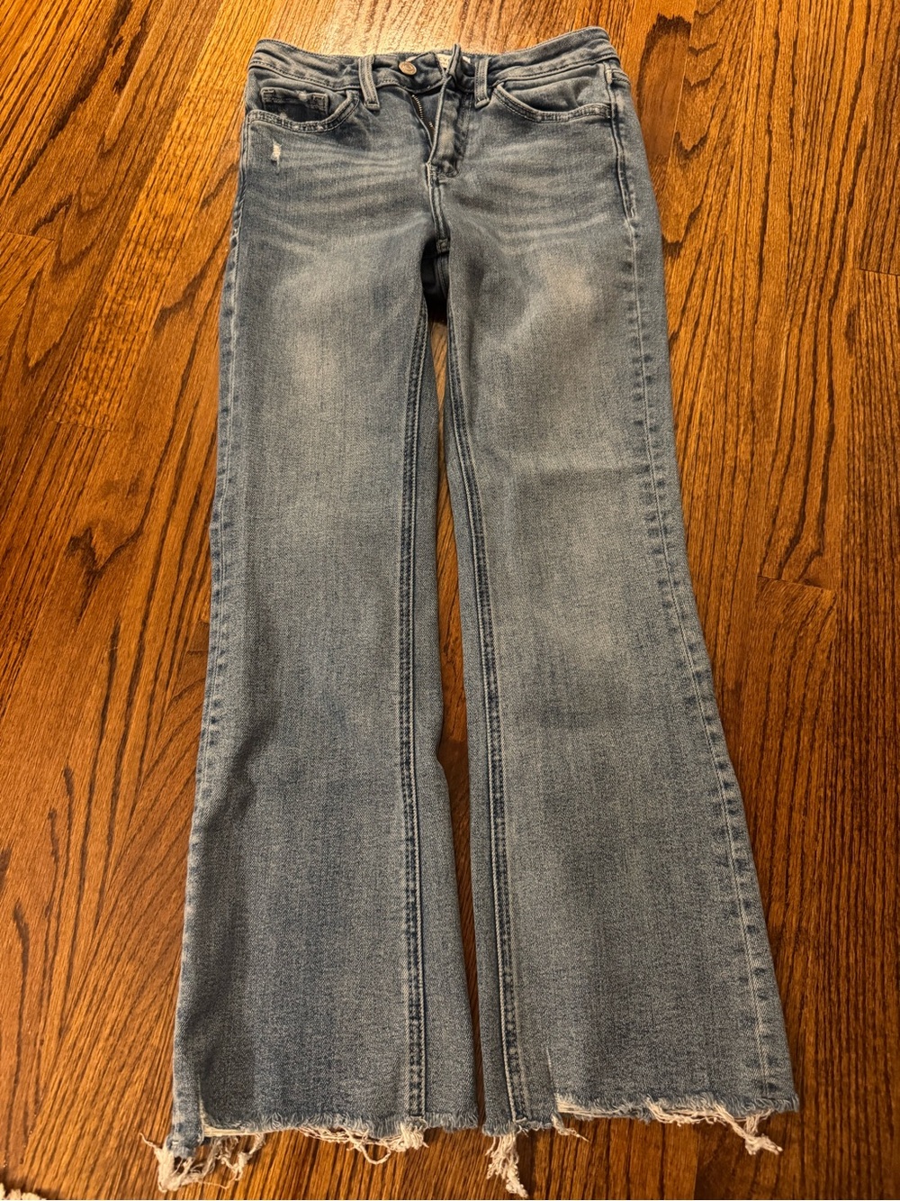 Light Blue Ankle Crop Flare Jeans